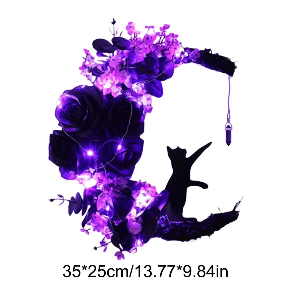 Guirlanda de Halloween, guirlandas de 14 polegadas para decoração bruxa na porta pendura