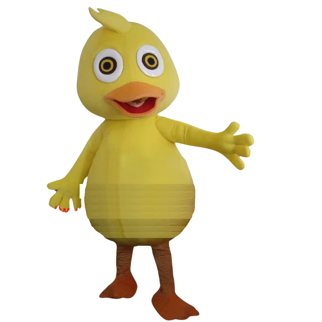 Fantasia Lindo traje de mascote de pato amarelo tamanho adulto para homens e mulheres