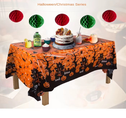 Toalhas de Mesa Sangrentas de Halloween Capa de Crânio de Plástico Capa de Mesa