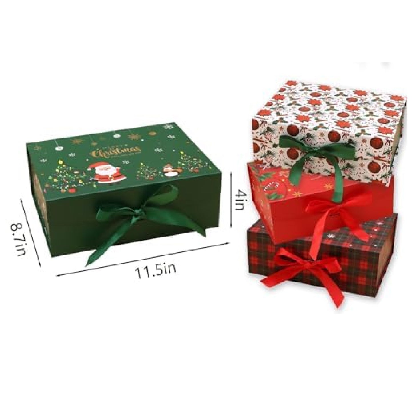 Caixa Presente de Natal Linda Caixas de Armazenamento de Papelão Decorativas de Natal