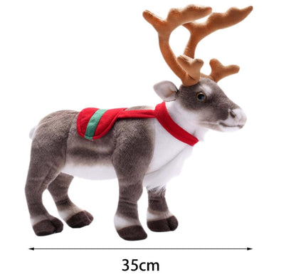 Renas de Pelúcia Natalinas Boneco de Pelúcia Decoração Festa Natal 35cm e 45cm