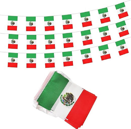 Bandeirinhas Copa do Mundo Cordão de bandeira do México de 1,5 m, 24 peças (México)