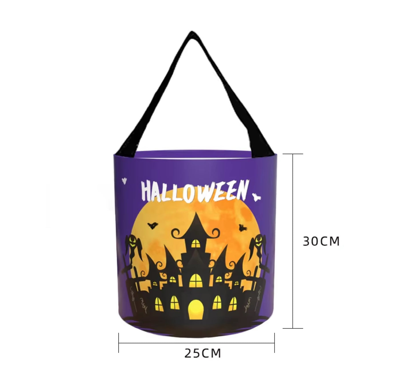 Bolsa de Halloween 1 Baldes de Doces ou Travessuras para o Halloween Cesta de Abóbora