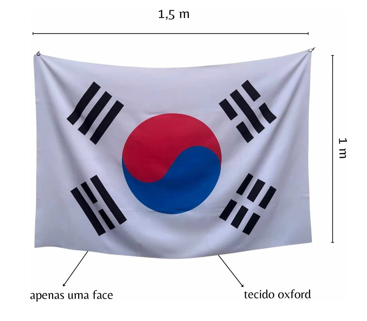 Bandeira da Coreia do Sul para Copa do Mundo de 1,82 m x 1,52 m bordado externo Coreia