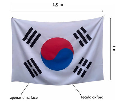 Bandeira da Coreia do Sul para Copa do Mundo de 1,82 m x 1,52 m bordado externo Coreia