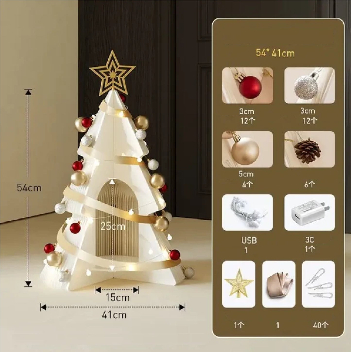 Árvore de Natal de 99cm de Altura, Decoração Criativa de Natal, Decoração de Cena Natal