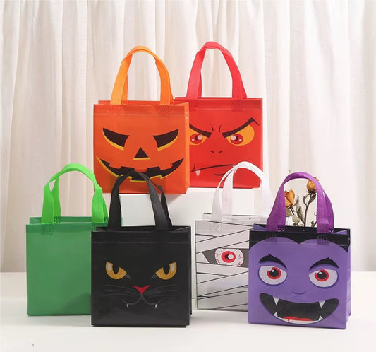 Sacolas de Doces de Halloween Sacolas de Presente Reutilizáveis Gato, Fantasma, Vampiro