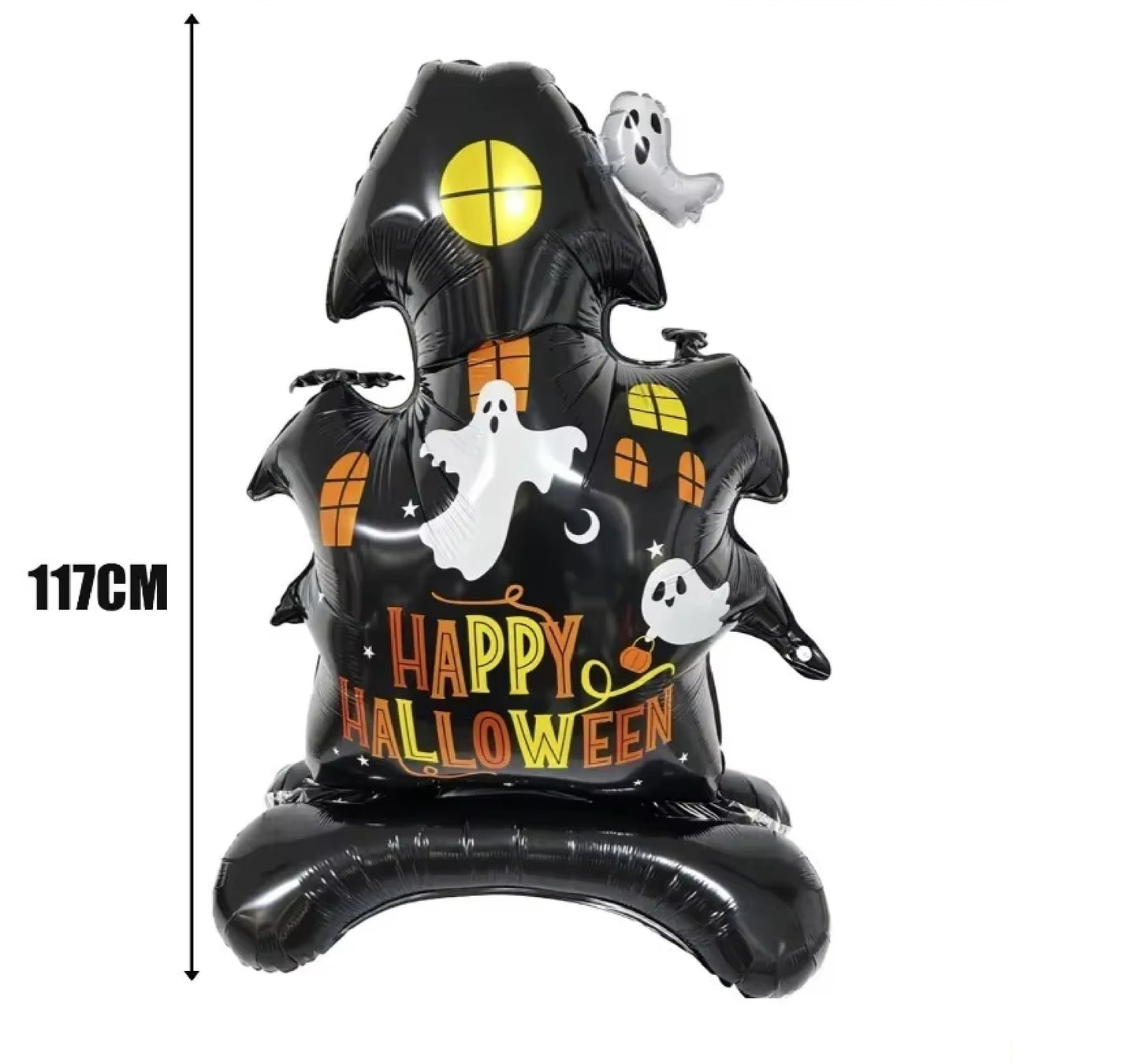 Balão Gigante de Halloween com Fantasma, Abóbora, Caveira e Castelo Feito Filme Alumínio