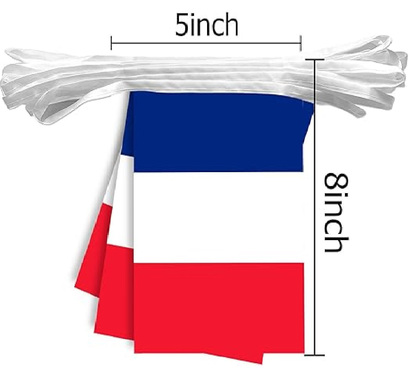 Bandeirinha Copa do Mundo Cordão de bandeira da França, 24 peças, faixa francesa externo