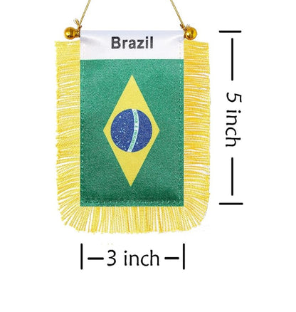 Flamula Mini Bandeira de Brasil Pacote com 1 bandeiras para pendurar janela do Brasil, mini