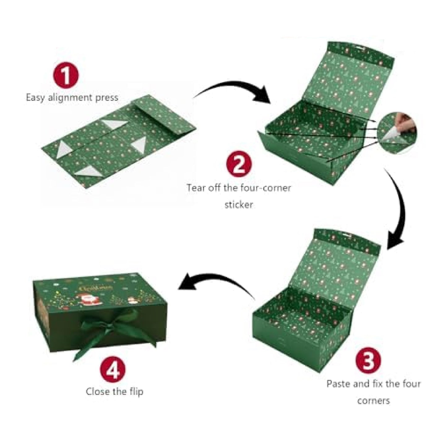 Caixa Presente de Natal Linda Caixas de Armazenamento de Papelão Decorativas de Natal