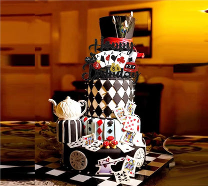 Bolo Fake Maquete Tema Las Vegas 20x15x10 cm com Topo