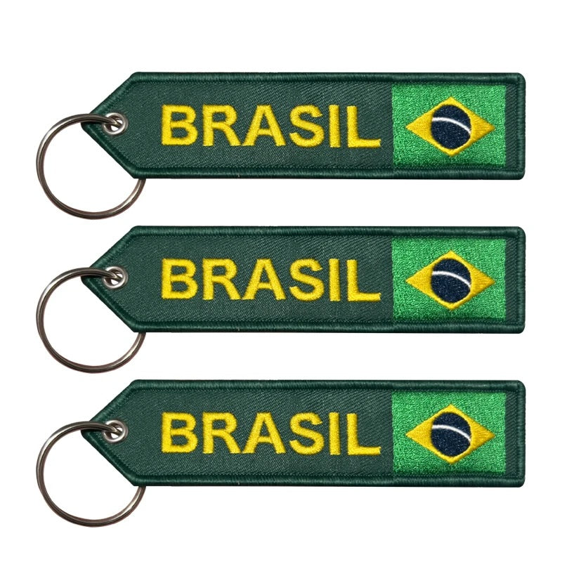 Chaveiro Copa do Mundo Anel Chaveiro Bandeira Nacional Brasileira Azul e Amarelo Misto