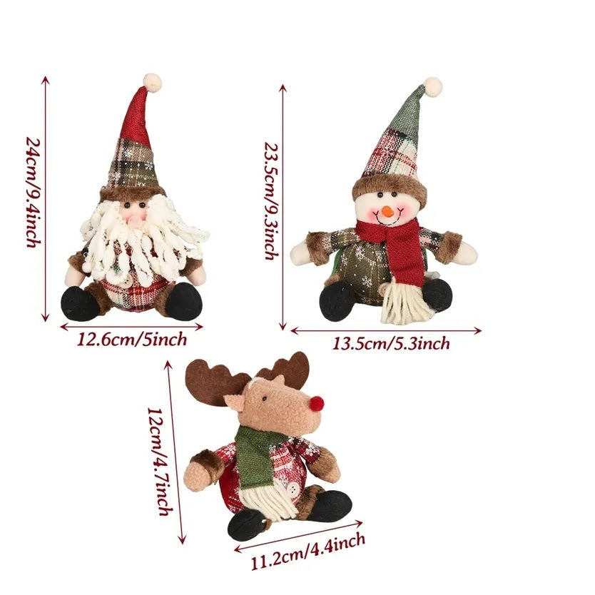 Boneco de Papai Noel fofo em forma de cervo, boneca de Natal, enfeite pendurar árvore