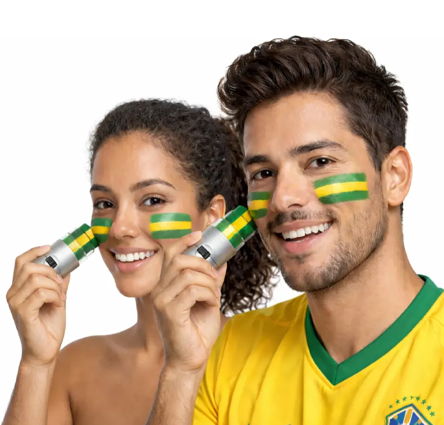 Pintura Tinta Facial Bastão Brasil Verde Amarelo Copa Mundo e Pintura Tinta Facial Bastão