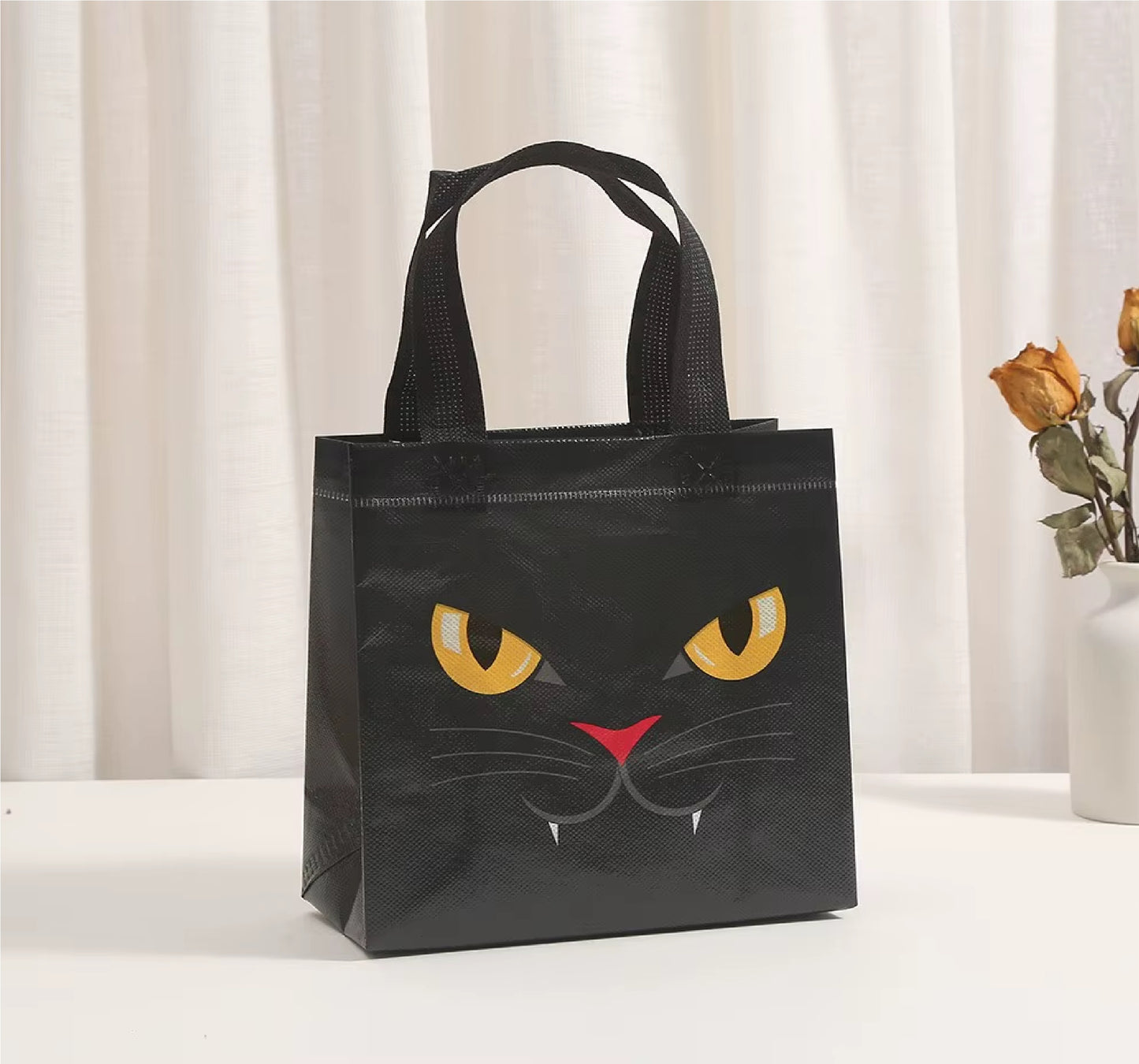 Sacolas de Doces de Halloween Sacolas de Presente Reutilizáveis Gato, Fantasma, Vampiro
