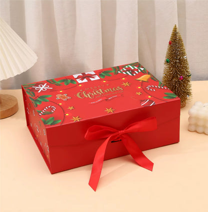 Caixa de Presente Dobrável de Natal em Papel Rígido com Tampa Caixa de Presente de Natal