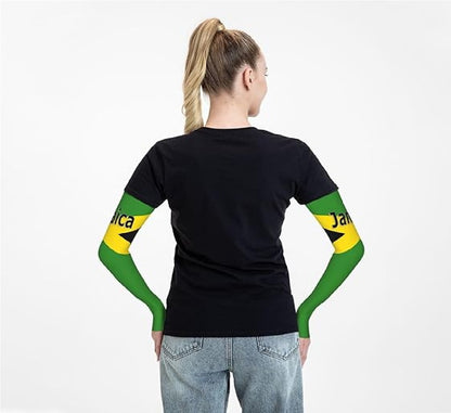 Mangas refrescantes com a bandeira da Brasil, proteção solar, homens e mulheres, ideais