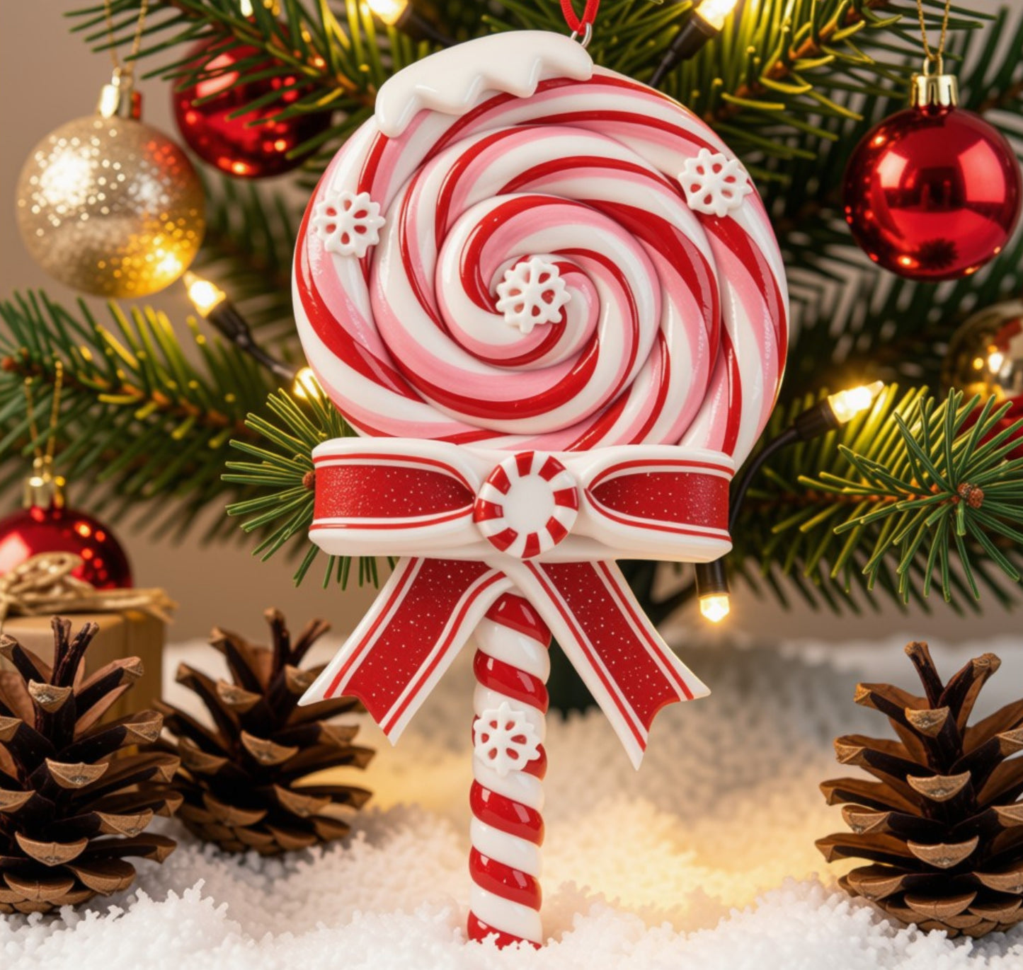 Pirulito Natalino Decorativo 1 peça de Decoração Gigante de Pirulito de Natal de 13cm*7cm