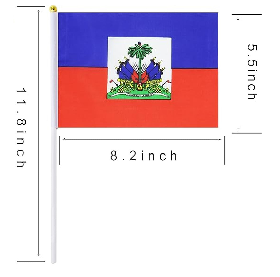 Copa do Mundo Pacote com 20 mini bandeiras do Haiti pequenas de mão, bastão haitiano