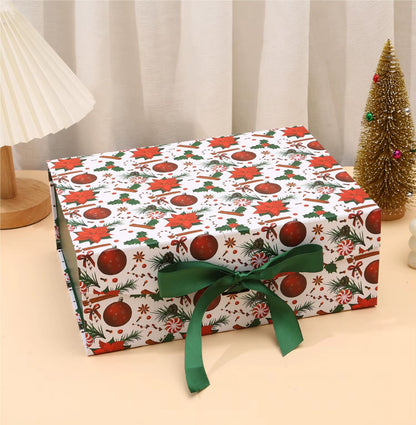 Caixa de Presente Dobrável de Natal em Papel Rígido com Tampa Caixa de Presente de Natal