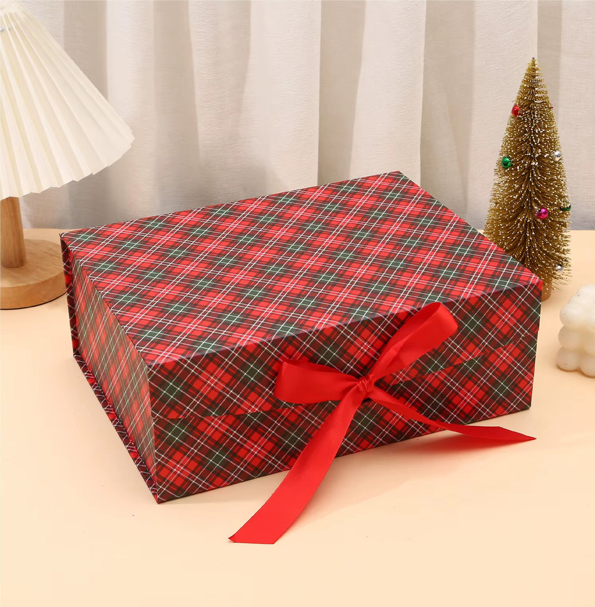 Caixa de Presente Dobrável de Natal em Papel Rígido com Tampa Caixa de Presente de Natal