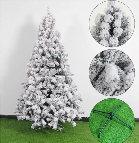 Árvore De Natal Luxo Pinheiro Neve Nevada 1.50m 412 Galhos