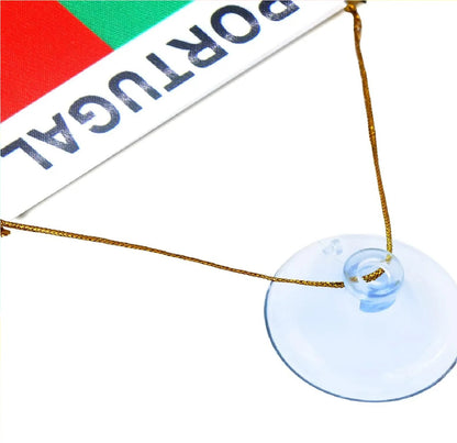 Flamula Mini Bandeira Copa do Mundo para pendurar com franjas de Portugal 8*12cm