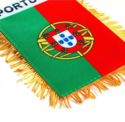 Flamula Mini Bandeira Copa do Mundo para pendurar com franjas de Portugal 8*12cm
