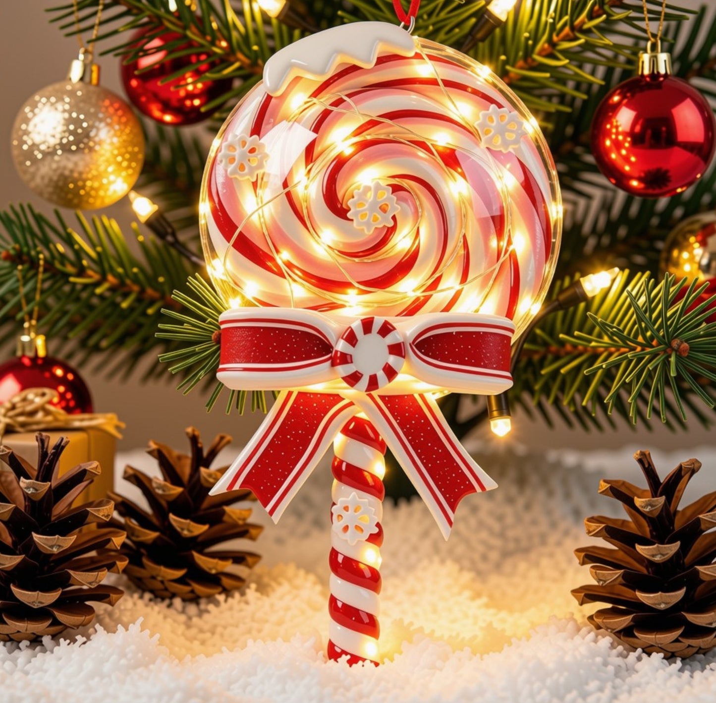 Pirulito Natalino Decorativo 1 peça de Decoração Gigante de Pirulito de Natal de 13cm*7cm