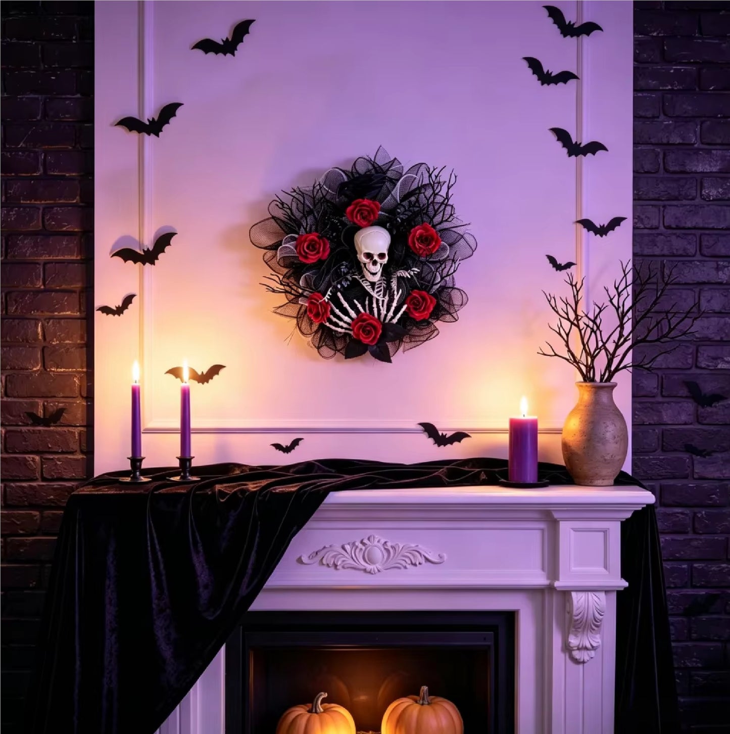 Guirlanda Caveira para Halloween Guirlanda de Decoração/Eventos de 15.7 Polegadas