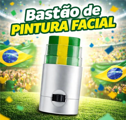 Pintura Tinta Facial Bastão Brasil Verde Amarelo Copa Mundo e Pintura Tinta Facial Bastão