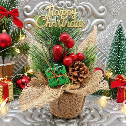 Vaso Arranjo Cereja Pinha Artificial Vaso Arranjo Cereja Pinha Artificial Vaso Enfeite Natal
