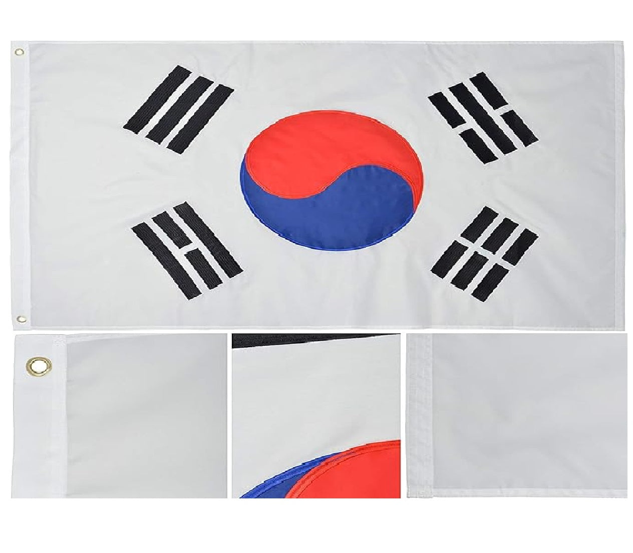 Bandeira da Coreia do Sul para Copa do Mundo de 1,82 m x 1,52 m bordado externo Coreia