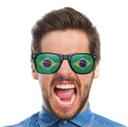 Copa do Mundo Kit 1 Óculos Verde e Amarelo Copa Do Mundo - Moda Solaris