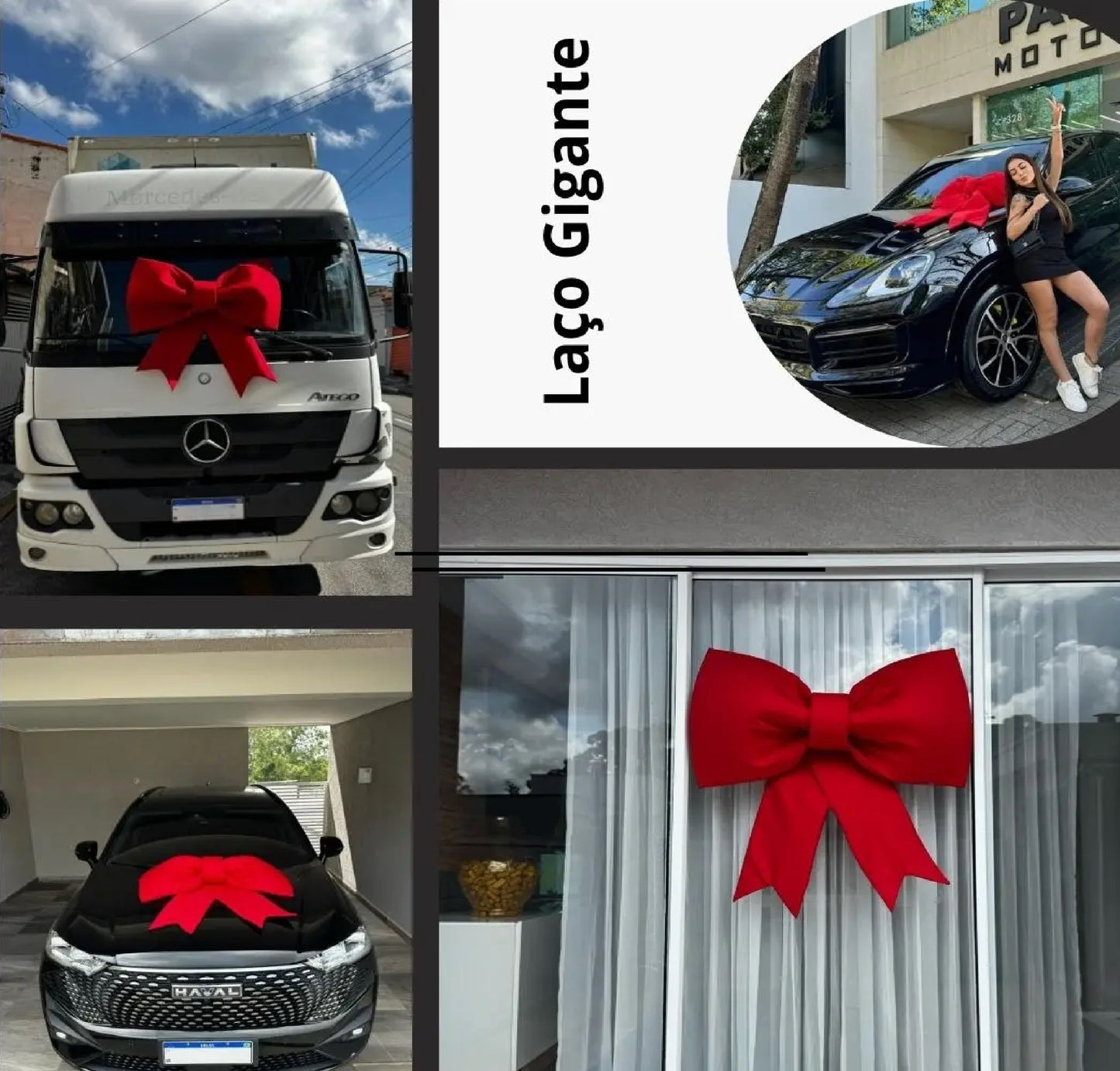 Fita De Laço De Carro Vermelho Grande, Faça Você Mesmo Laço Tamanho Grande Esponja