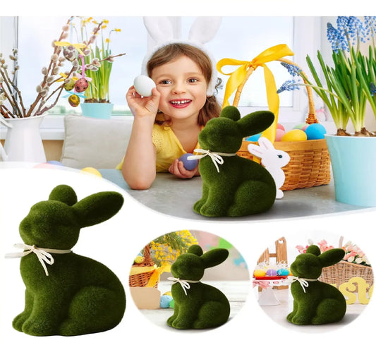 Páscoa Simulação Musgo Coelho 3D 1 peças, decoração de coelhinho Páscoa, multicolorido
