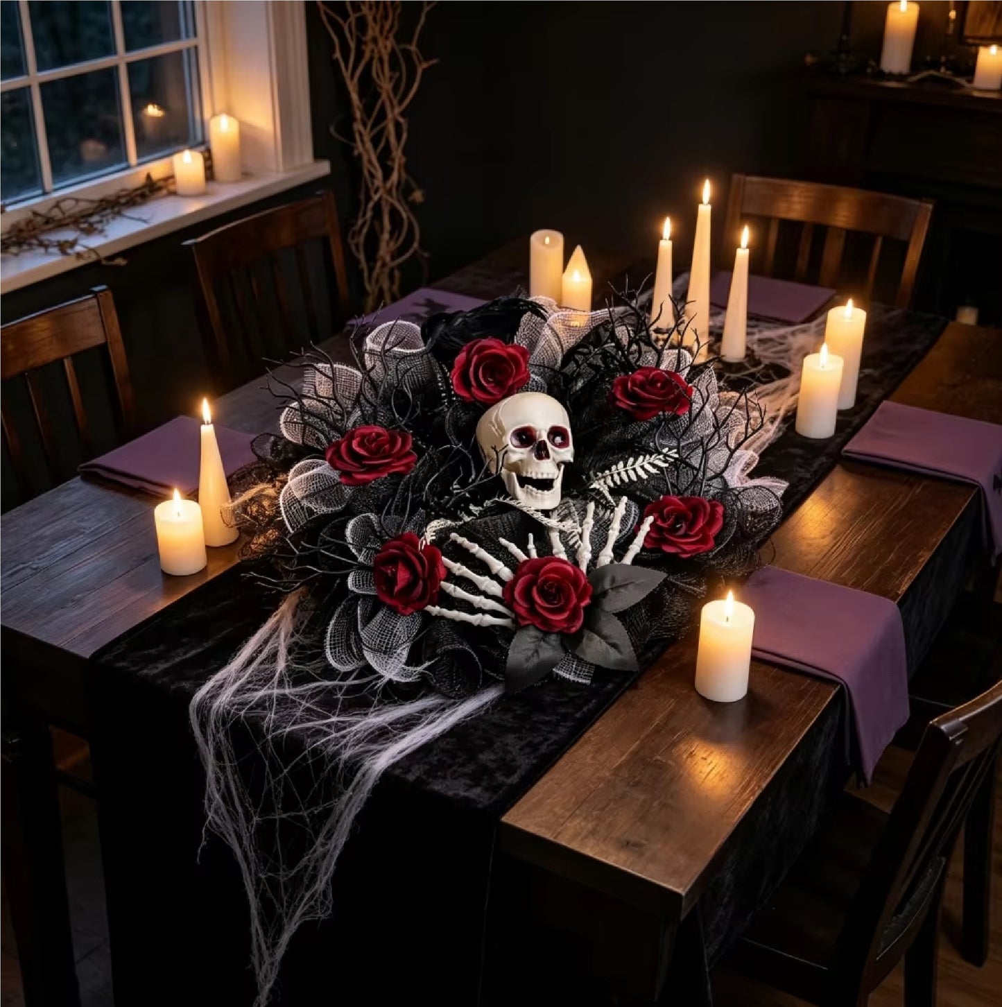 Guirlanda Caveira para Halloween Guirlanda de Decoração/Eventos de 15.7 Polegadas