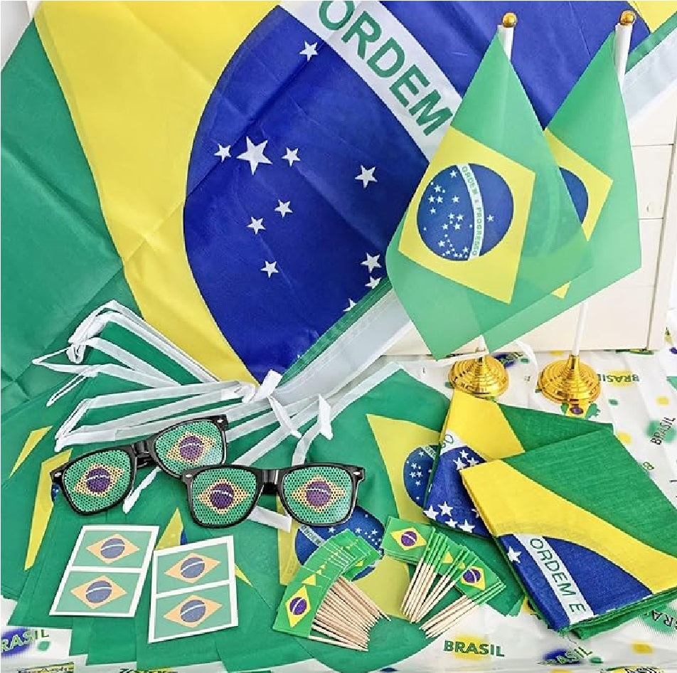 Copa do Mundo Kit 1 Óculos Verde e Amarelo Copa Do Mundo - Moda Solaris