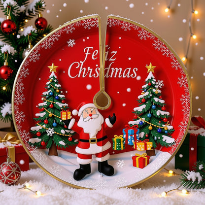 Saia Árvore de Natal Temática Papai Noel Presente 60cm e Árvore de Natal Temática Papai