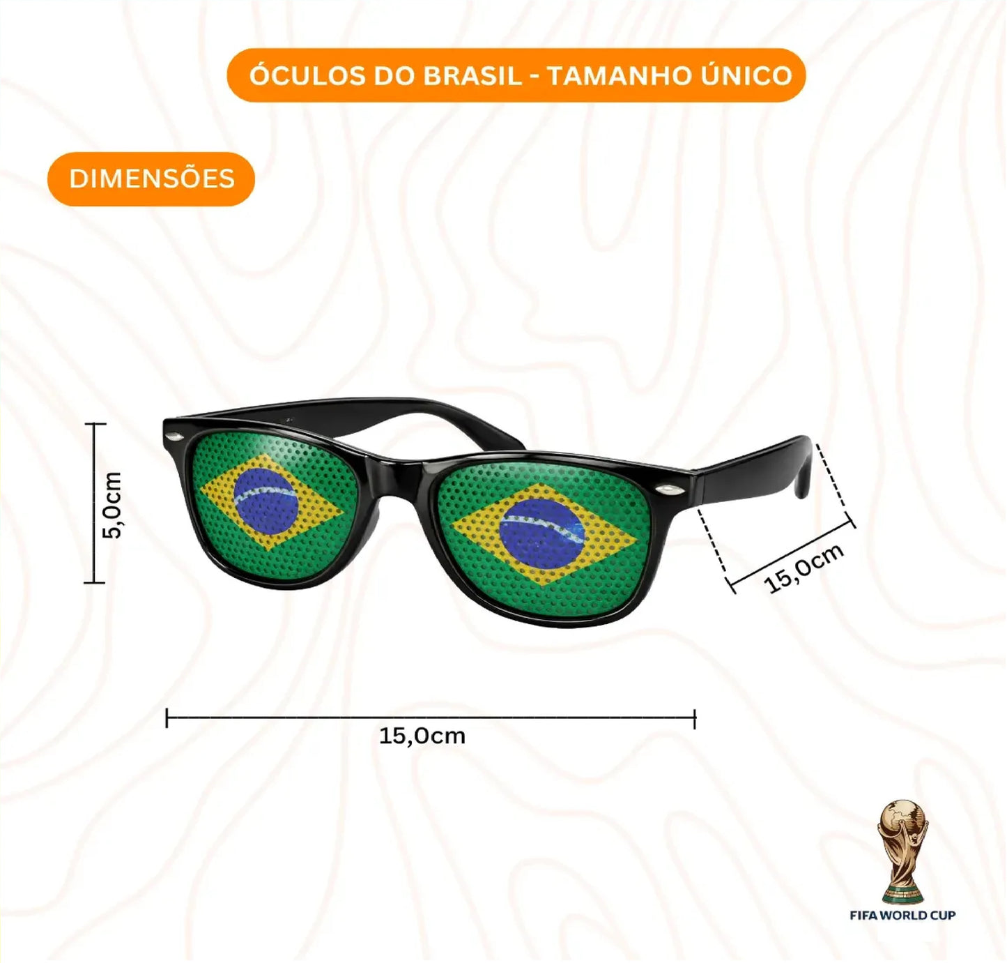 Kits Torcedor Copa do Mundo 2 peças Torcida Kit Torcedor Óculos e Peruca Copa Mundo