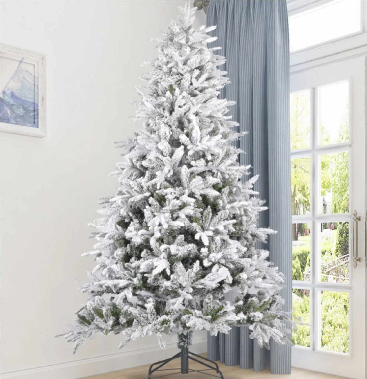 Árvore De Natal Luxo Pinheiro Neve Nevada 1.50m 412 Galhos
