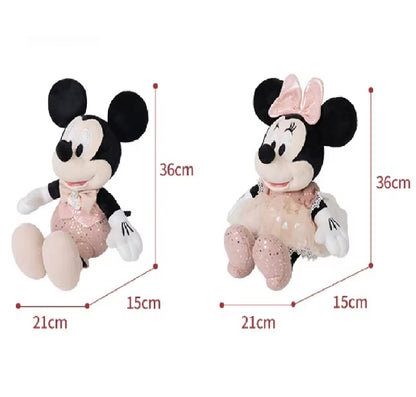 Disney Minnie Mouse Margarida/Pato Donald/Mickey, rosa e preto saia bolinhas pelúcia