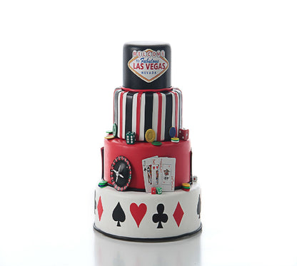 Bolo Fake Maquete Tema Las Vegas 20x15x10 cm com Topo