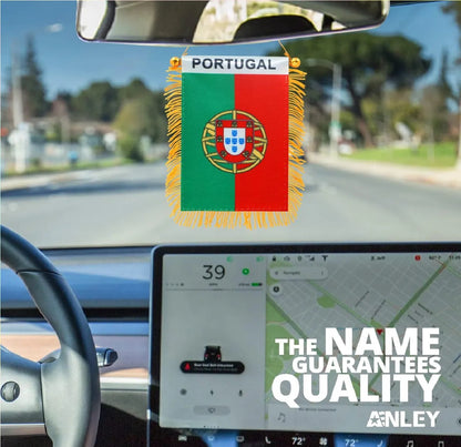 Flamula Mini Bandeira Copa do Mundo para pendurar com franjas de Portugal 8*12cm