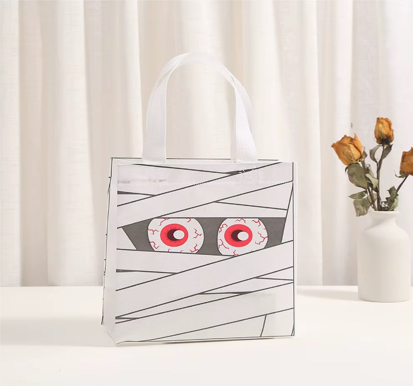 Sacolas de Doces de Halloween Sacolas de Presente Reutilizáveis Gato, Fantasma, Vampiro