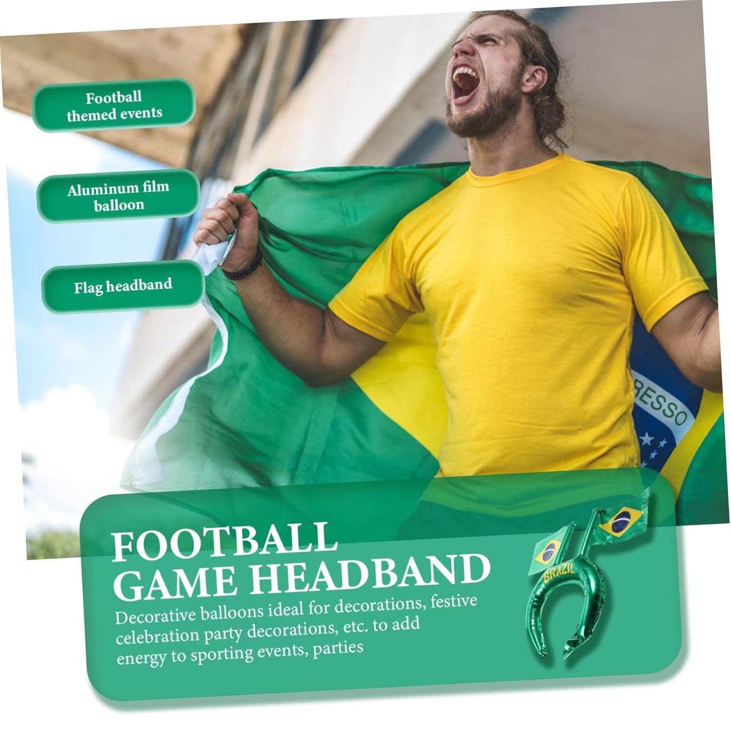 Faixa Copa do Mundo de cabeça com tema de futebol faixa de cabeça para fãs de futebol