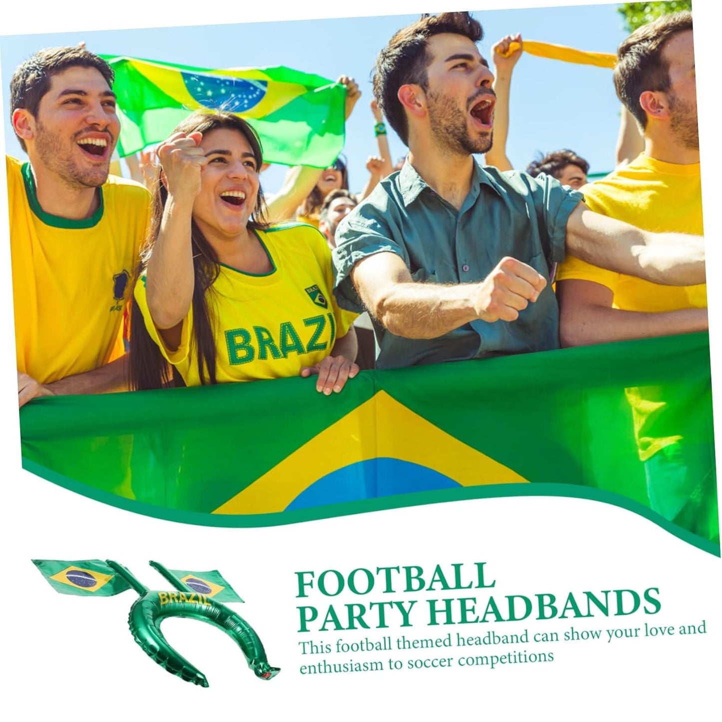 Faixa Copa do Mundo de cabeça com tema de futebol faixa de cabeça para fãs de futebol