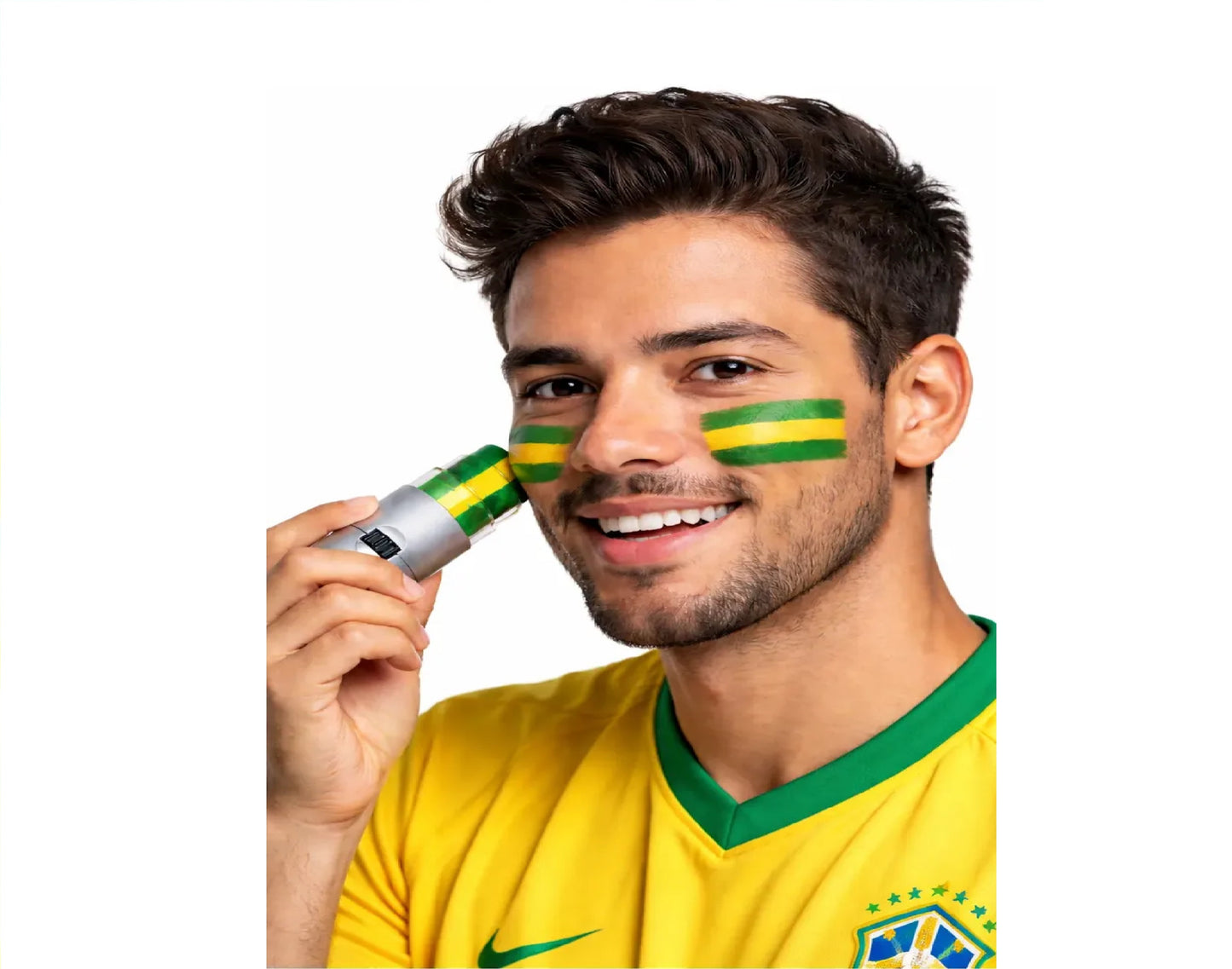 Pintura Tinta Facial Bastão Brasil Verde Amarelo Copa Mundo e Pintura Tinta Facial Bastão