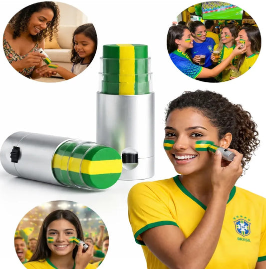 Pintura Tinta Facial Bastão Brasil Verde Amarelo 1 unidades de creme de pintura facial suave